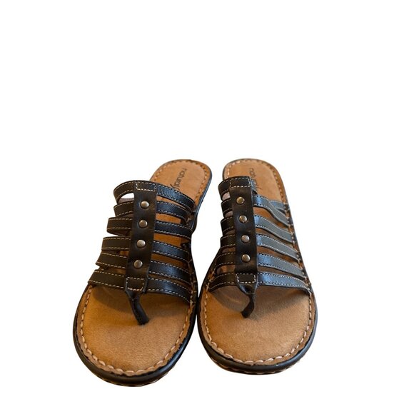 Natural Soul Size 6.5 Women’s by Naturalizer Strappy Wedge Sandals Black - Picture 10 of 14